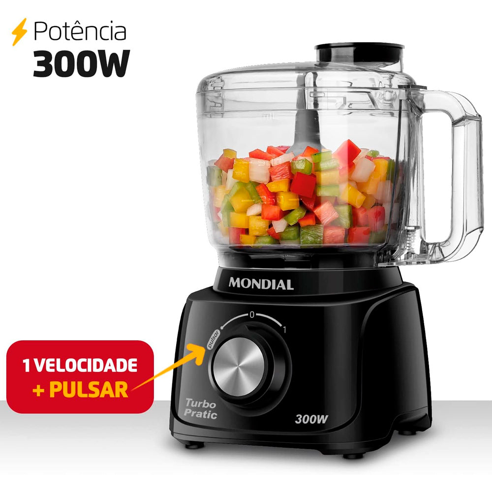 Mini Processador Turbo Pratic Preto 300w MP-16-B Mondial 220v